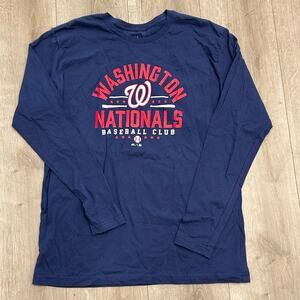 Washington Nationals MLB Baseball Club Navy Long Sleeve Large L B14